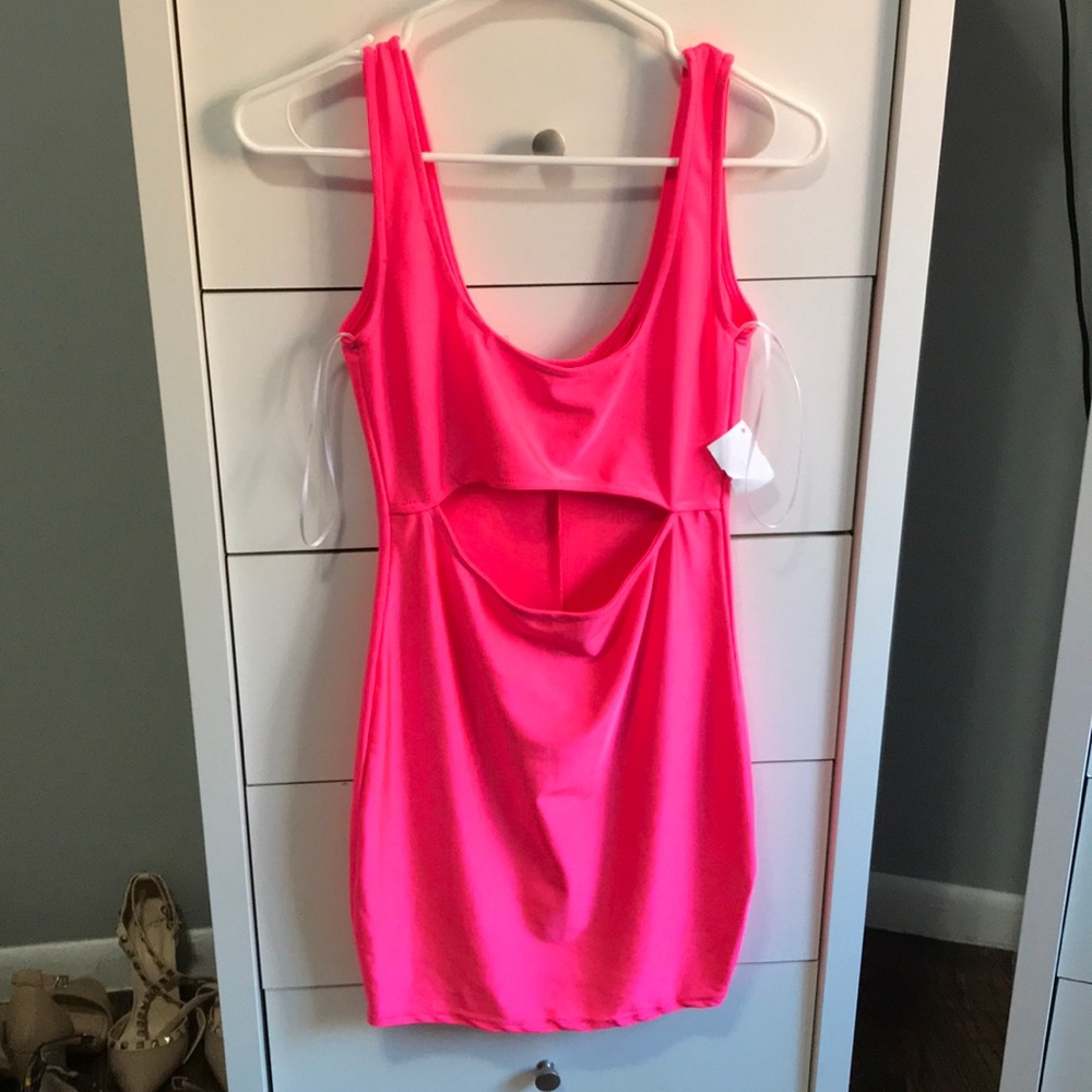 Neon Pink Cutout Dress